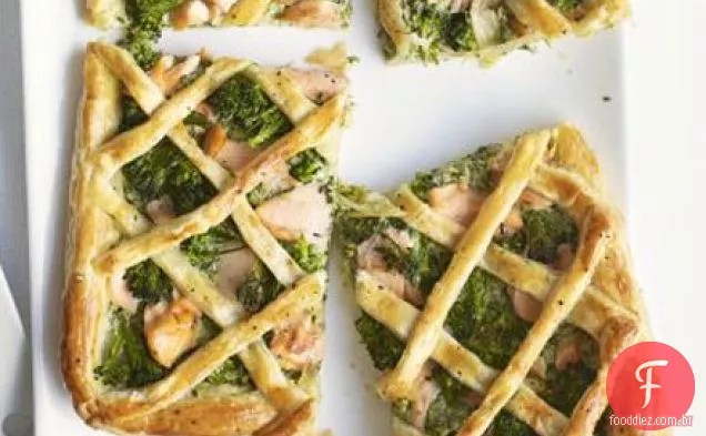 Salmão & brócolis treliça torta