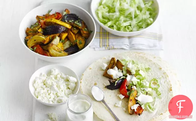 Fajitas de batata doce assada no forno