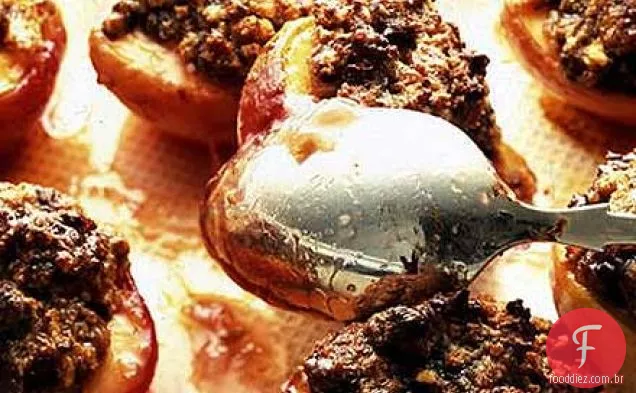 Amaretti pêssegos com mel e chocolate