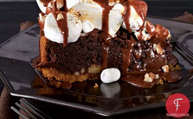 Mississippi Mud S'Mores-Fudge Pie