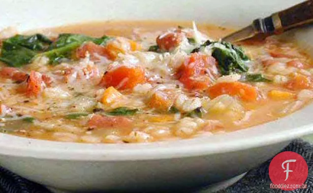 Sopa saudável de feijão e cevada