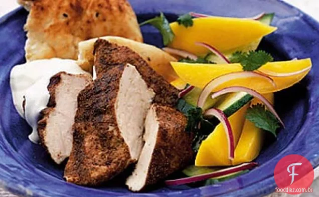 Frango picante com salada de Manga