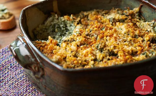 Espinafre Assado-Molho De Parmesão