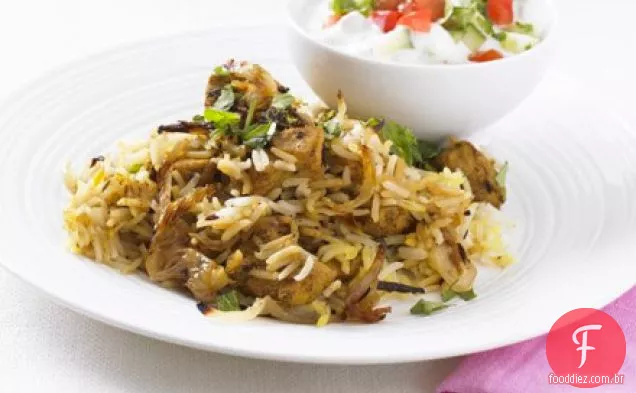 Frango com baixo teor de gordura biryani
