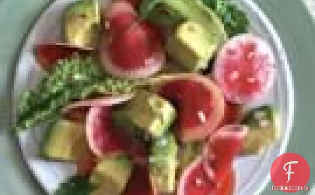 Salada De Rabanete Melancia Com Vinagrete De Abacate