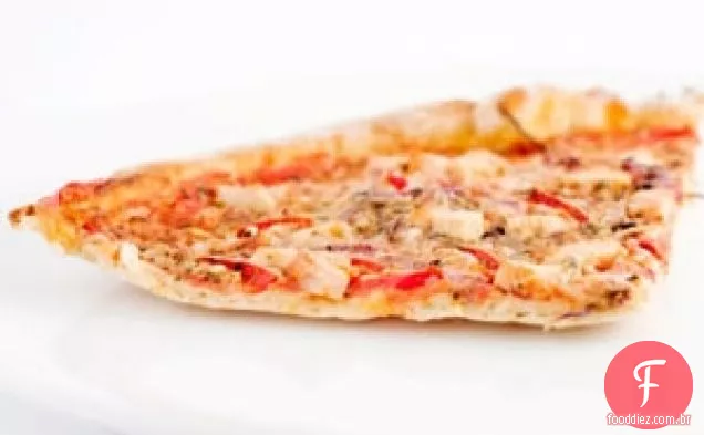 Pizza De Frango Taco Saborosa Com Guacamole E Salsa Chipotle
