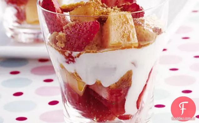 Morango, melão e gengibre sundaes