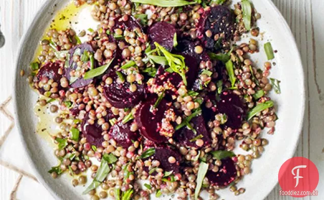 Salada de beterraba e lentilha Mustardy