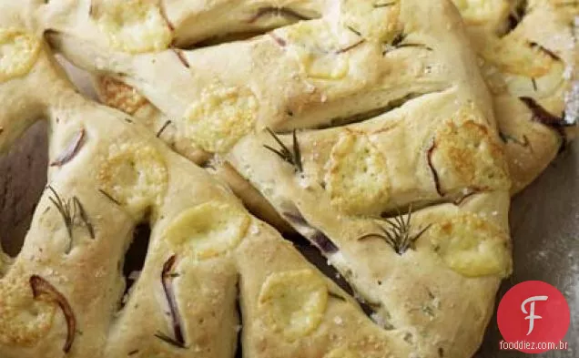 Cebola vermelha, gruyère & Rosemary fougasse