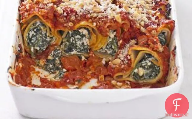 Canelones de tofu e espinafre
