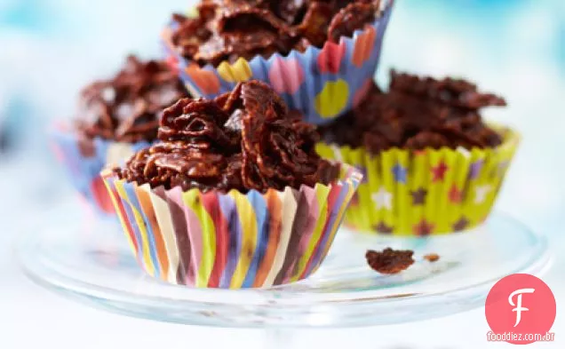 Cozinhando com crianças: bolos de flocos de milho de Chocolate