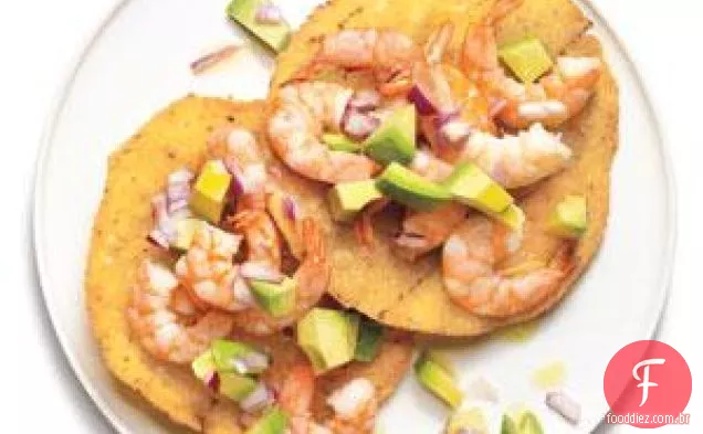 Camarão E Abacate Tostadas