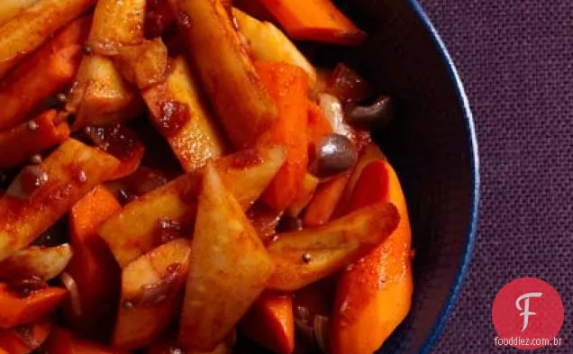 Cenouras e pastinagas refogadas