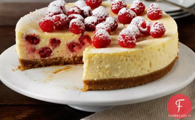 Framboesa assada e cheesecake de limão