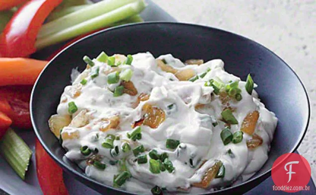 Creme azedo e molho de cebola