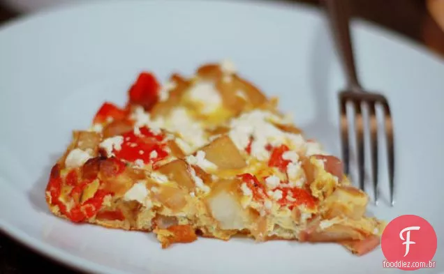 Batata, Pimenta Vermelha E Feta Frittata
