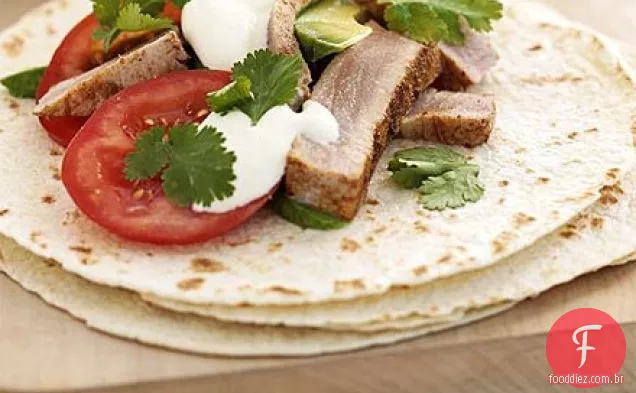 Tortilhas de atum frescas