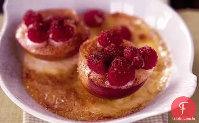 Nectarina e gratinado de framboesa