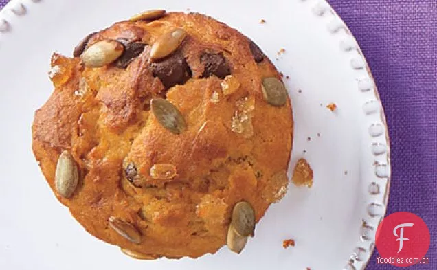Muffins Com Chip De Abóbora E Chocolate