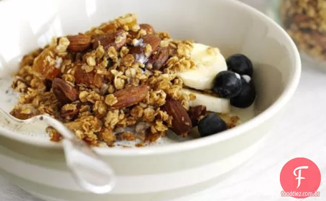Mel crunch granola com amêndoas e damascos