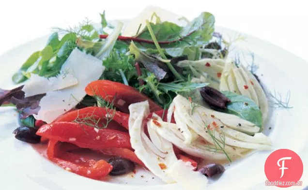 Pimentão Vermelho Assado E Salada De Erva-Doce