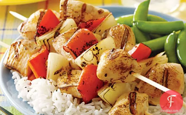 Iogurte-Kebabs De Frango Marinado