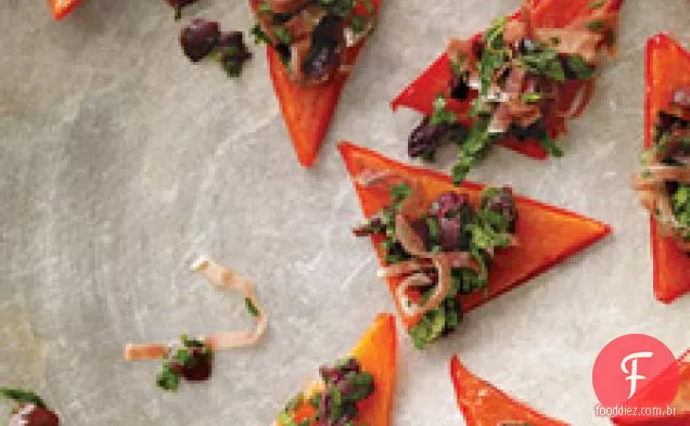 Triângulos De Pimenta Vermelha Com Sabor Italiano