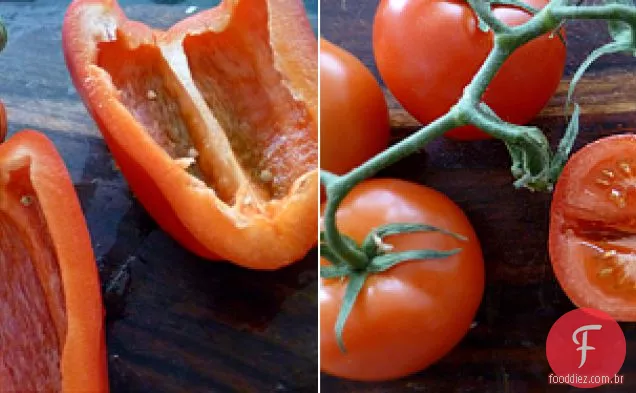 Sopa De Tomate Com Pimenta Vermelha Assada Com Creme De Caju