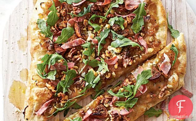 Cebola caramelizada, Prosciutto e Pizza de rúcula