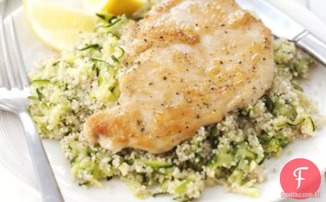 Frango com limão e courgette cuscuz