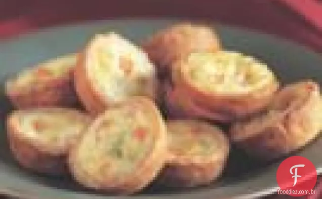 Alho-poró e pimenta vermelha Mini-quiches
