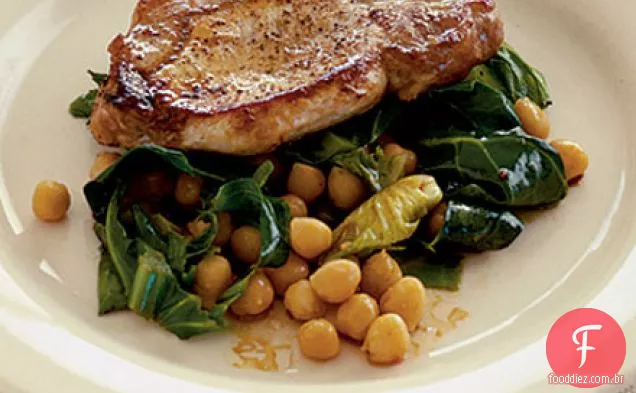 Porco rápido com verduras da primavera