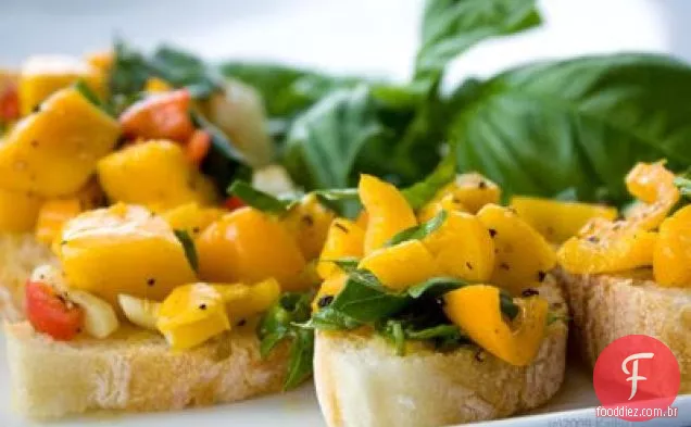 Pimenta amarela Mango Bruschetta, sem tomate