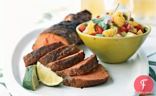 Lombo de porco picante com molho de frutas Uniq