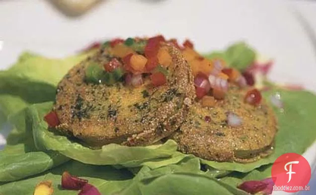 Salada Kentucky Bibb com tomates verdes fritos