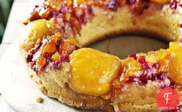 Peach & redcurrant sour cream ring