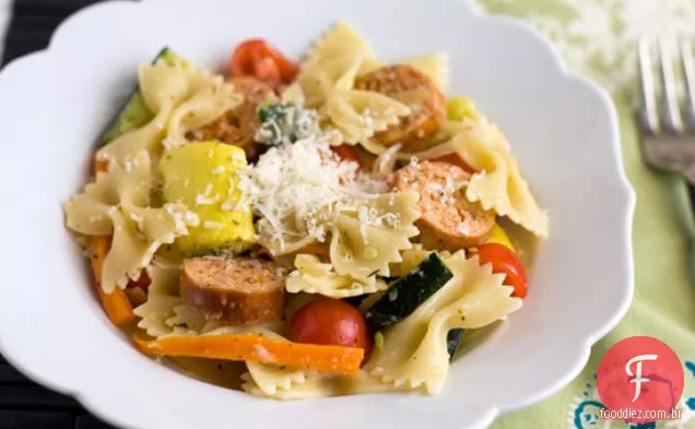 Pasta Primavera Com Linguiça Italiana
