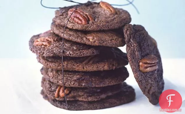 Bolachas de pecan com pedaços de Chocolate