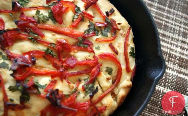 Pão De Focaccia De Pimentão Assado