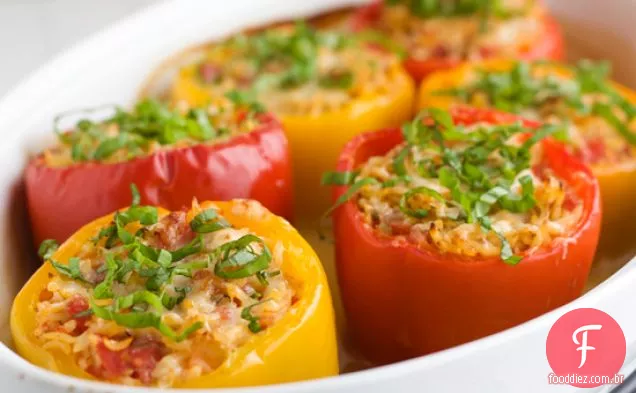 Pimentos recheados com Orzo