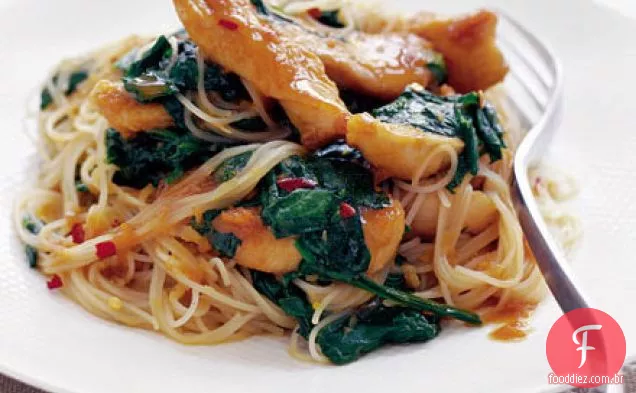 Sticky chicken & Blood orange stir fry