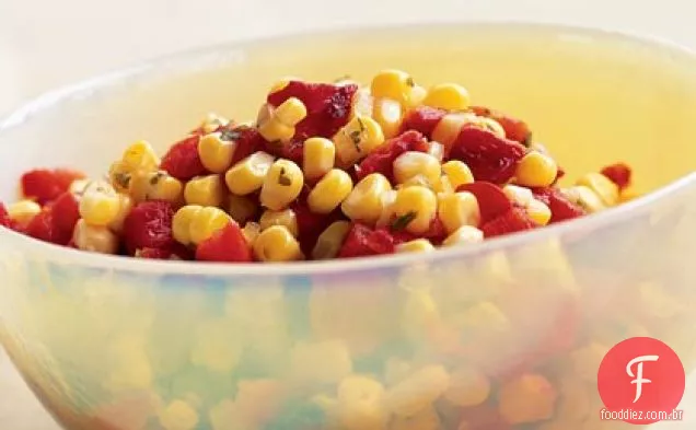 Pimenta vermelha assada e Salsa de milho