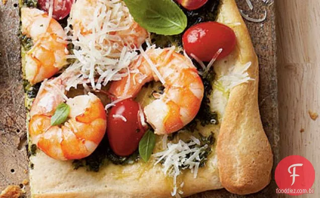 Camarão-Pesto Pizza