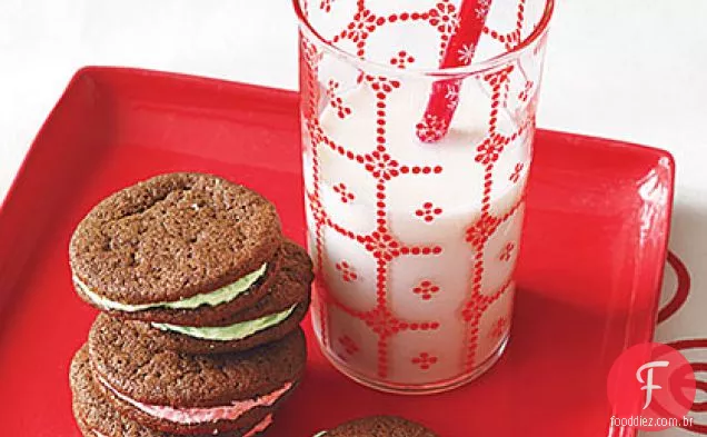 Biscoitos Sanduíche De Chocolate E Menta