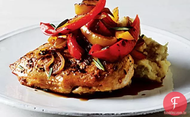 Frango assado com pimentão balsâmico