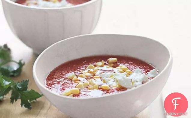 Gaspacho com queijo de cabra