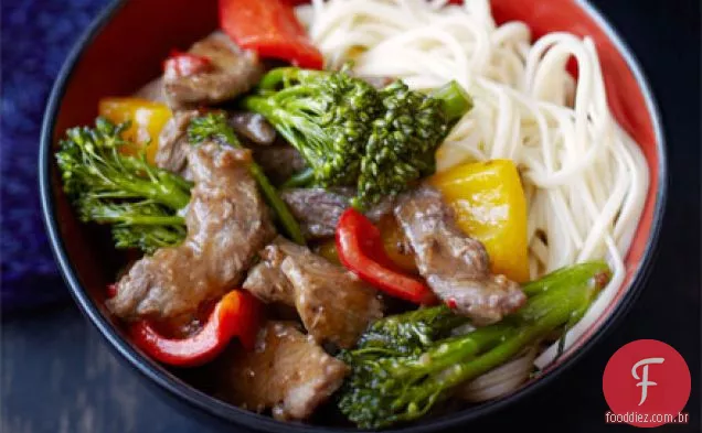 Chilli beef com brócolis e molho de ostra