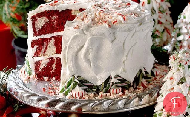 Bolo De Hortelã-Pimenta De Veludo Vermelho