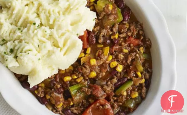 Chilli bean assar com purê de creme azedo