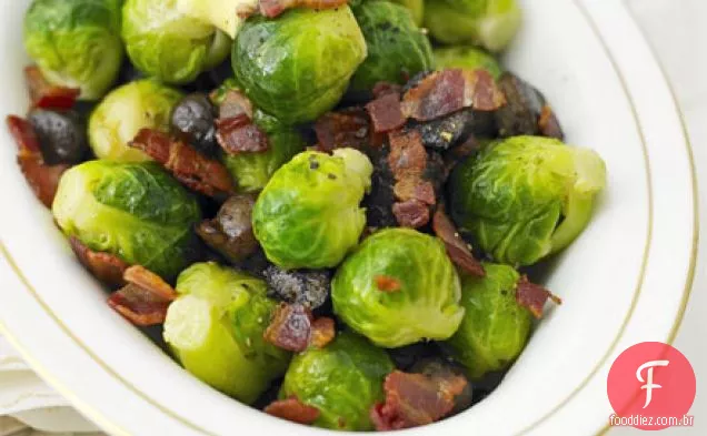 Couve de Bruxelas com bacon e castanhas